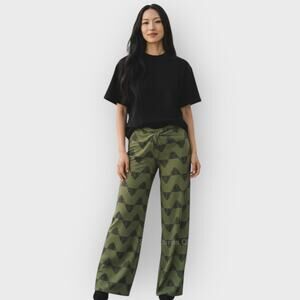 HIIH Hawaii’s Finest Green Wide Leg Pants XL Knotted Waist Beach Resortwear